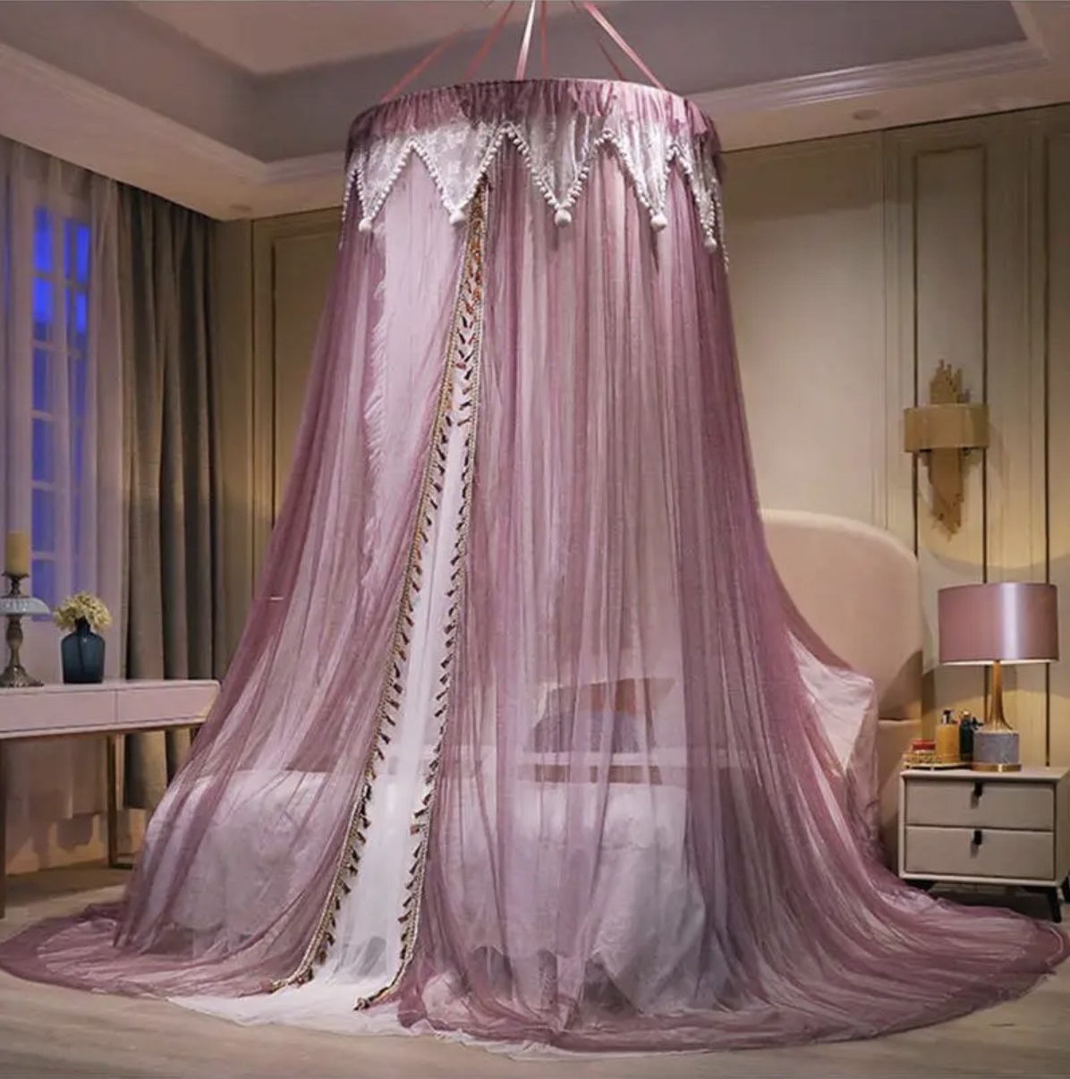 Adult Canopy Bed | Bohemian Magical Pink
