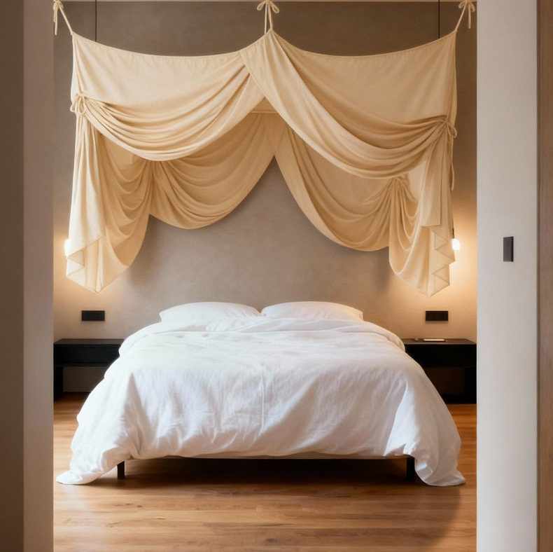 Bed Drape | double organic cotton muslin | L'Aurore