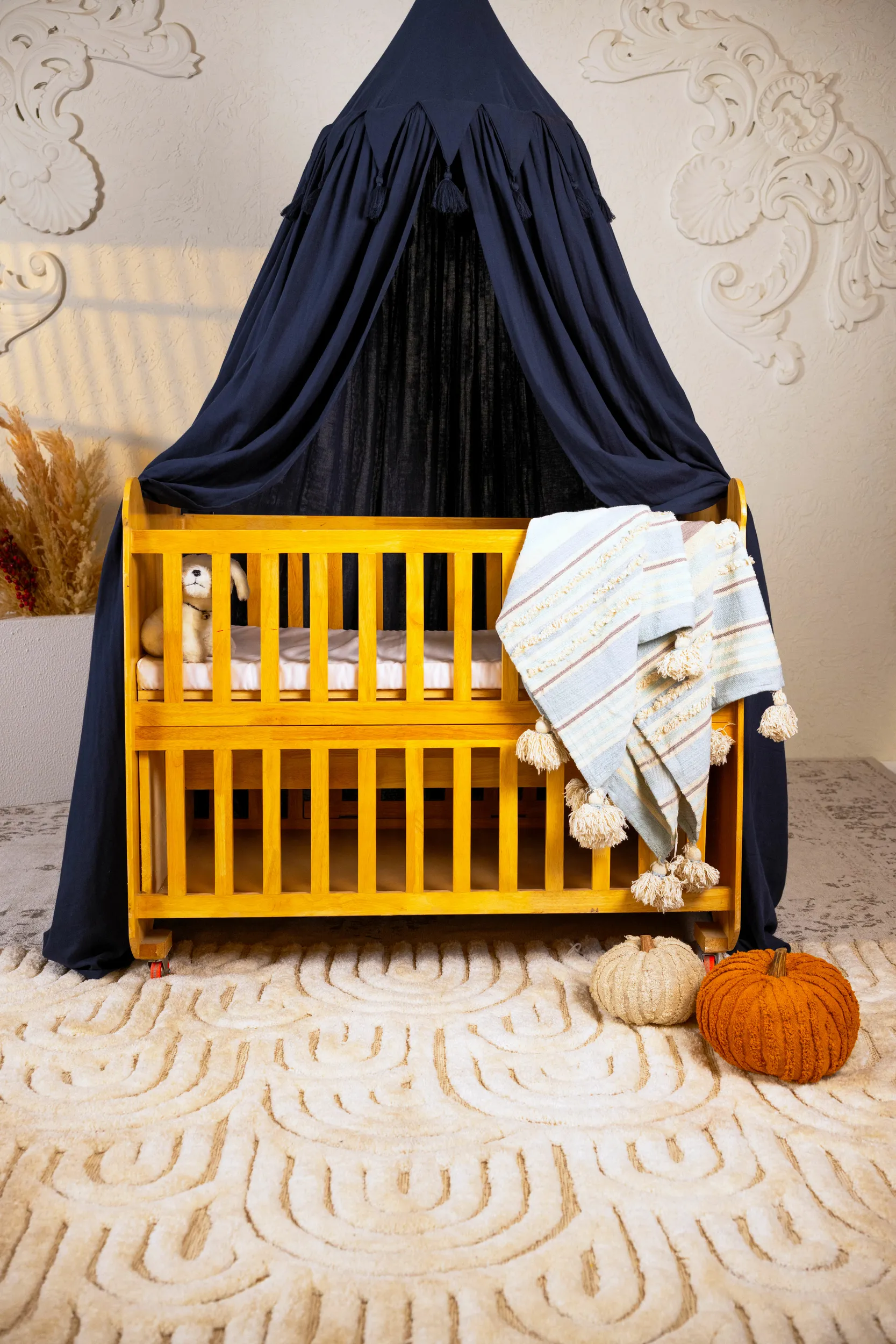 Canopy bed | double organic cotton muslin | L'Infini Bohème