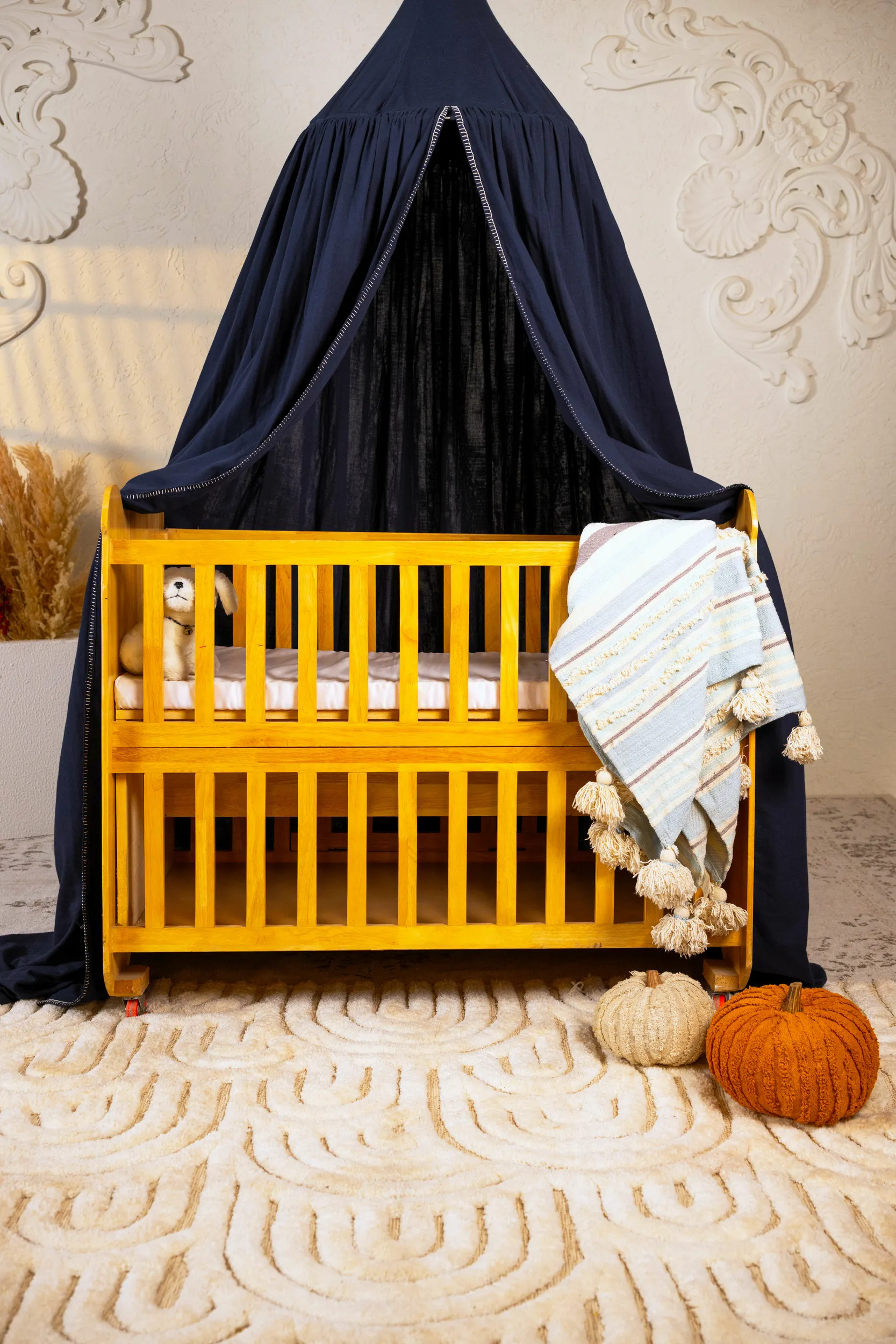 Canopy bed | double organic cotton muslin | L'Infini Festons