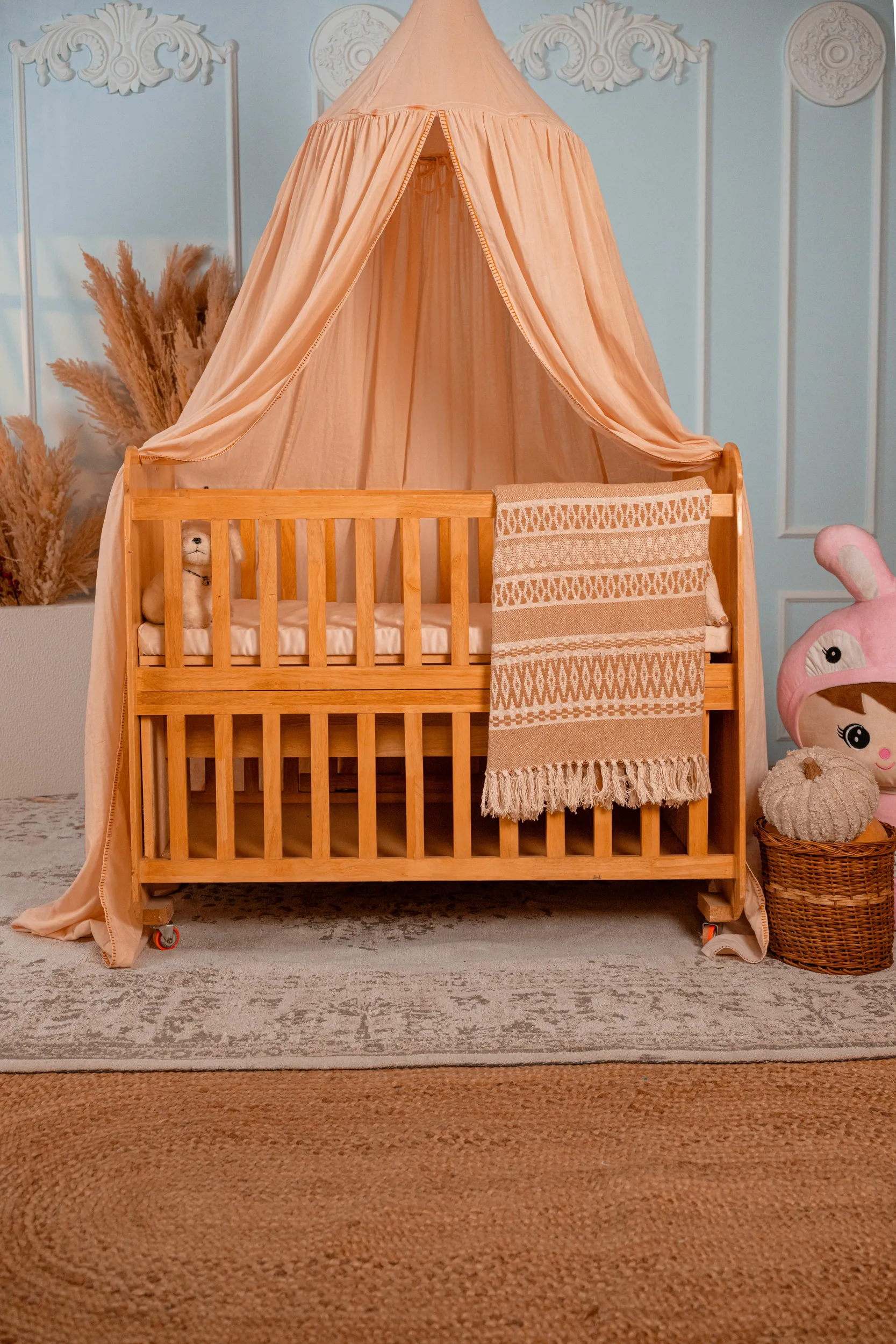 Canopy bed | double organic cotton muslin | L'Aurore Festons