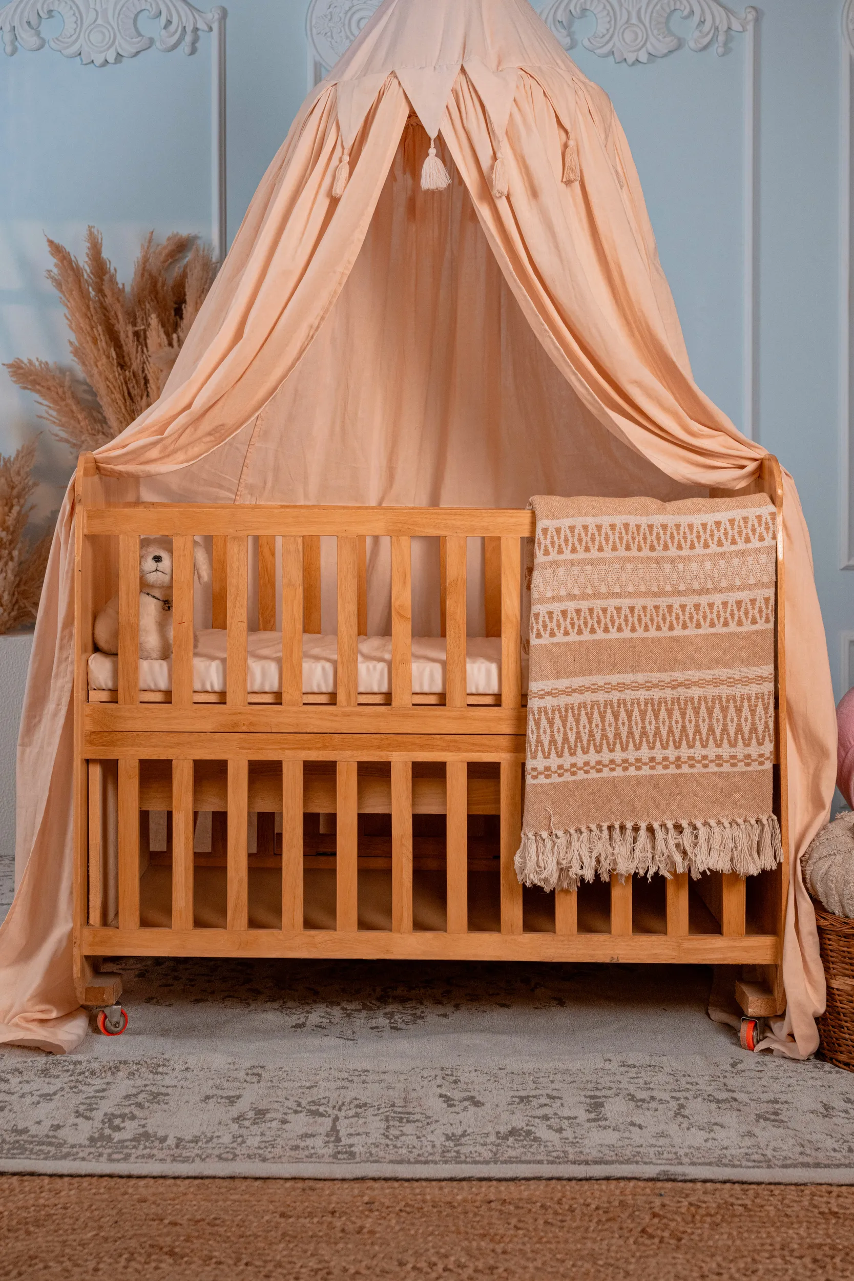 Canopy bed | double organic cotton muslin | L'Aurore Bohème