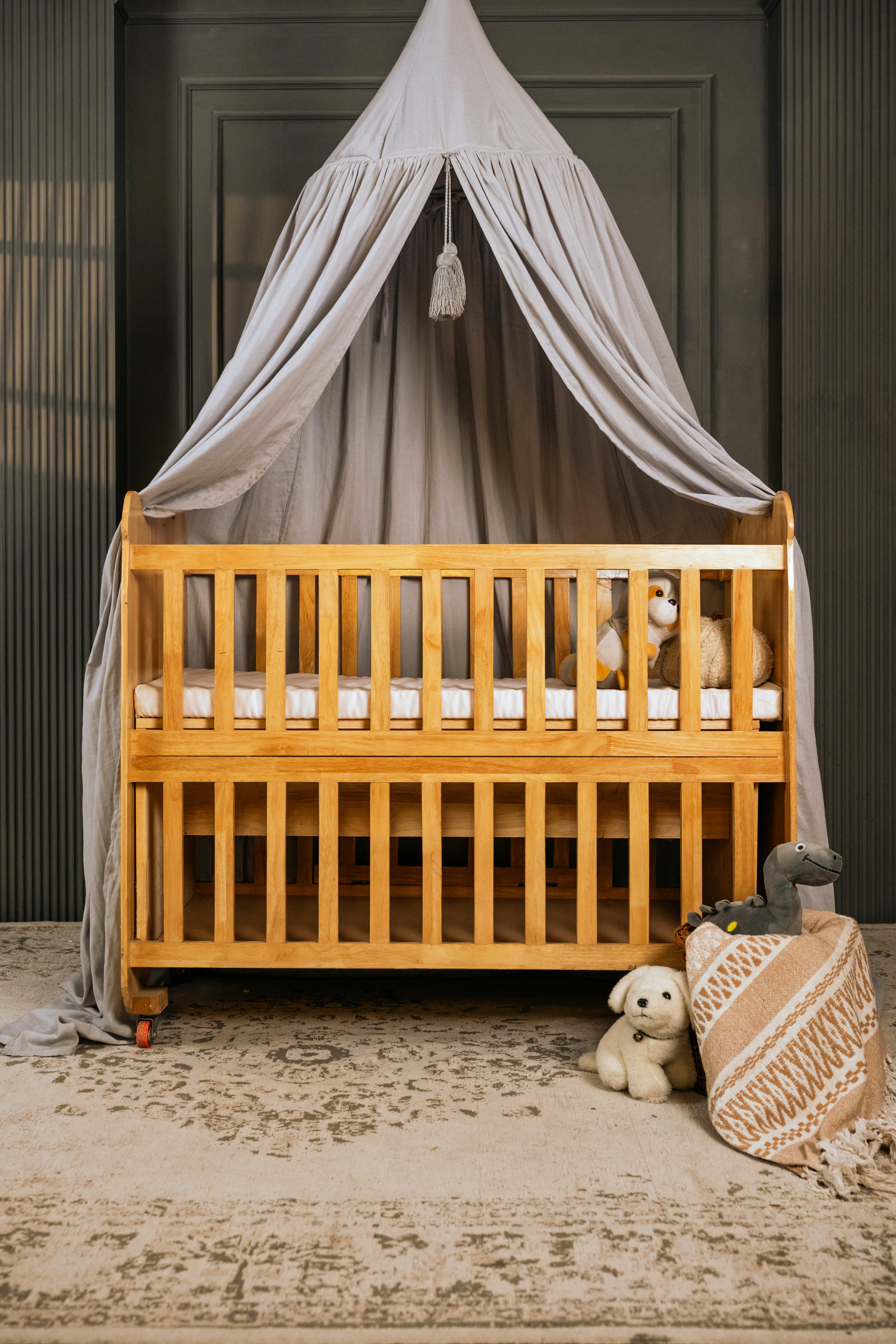 Canopy bed | double organic cotton muslin | The Pom-Pom Cloud