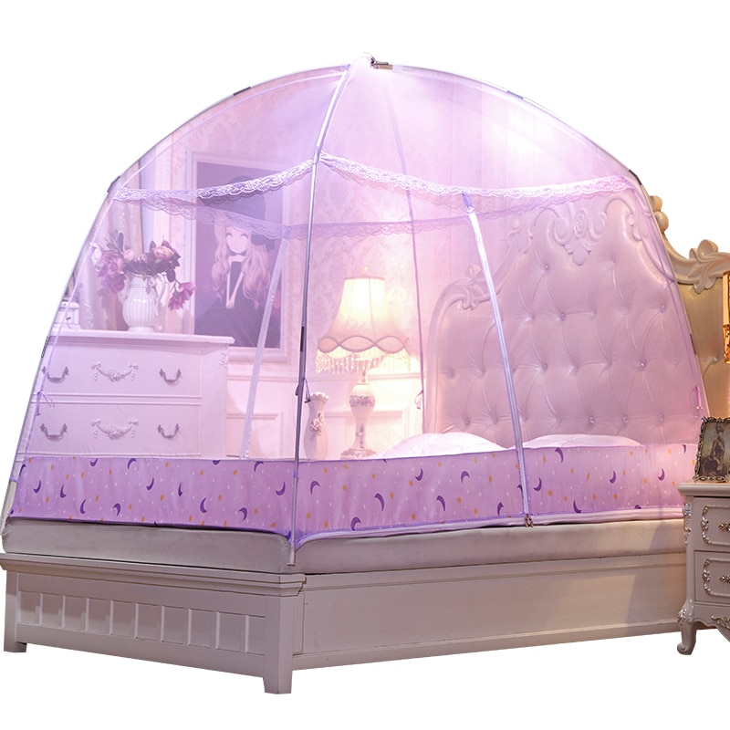 Mosquito Net for Girls'/Boys' Bed | Purple with Patterns - Image 2